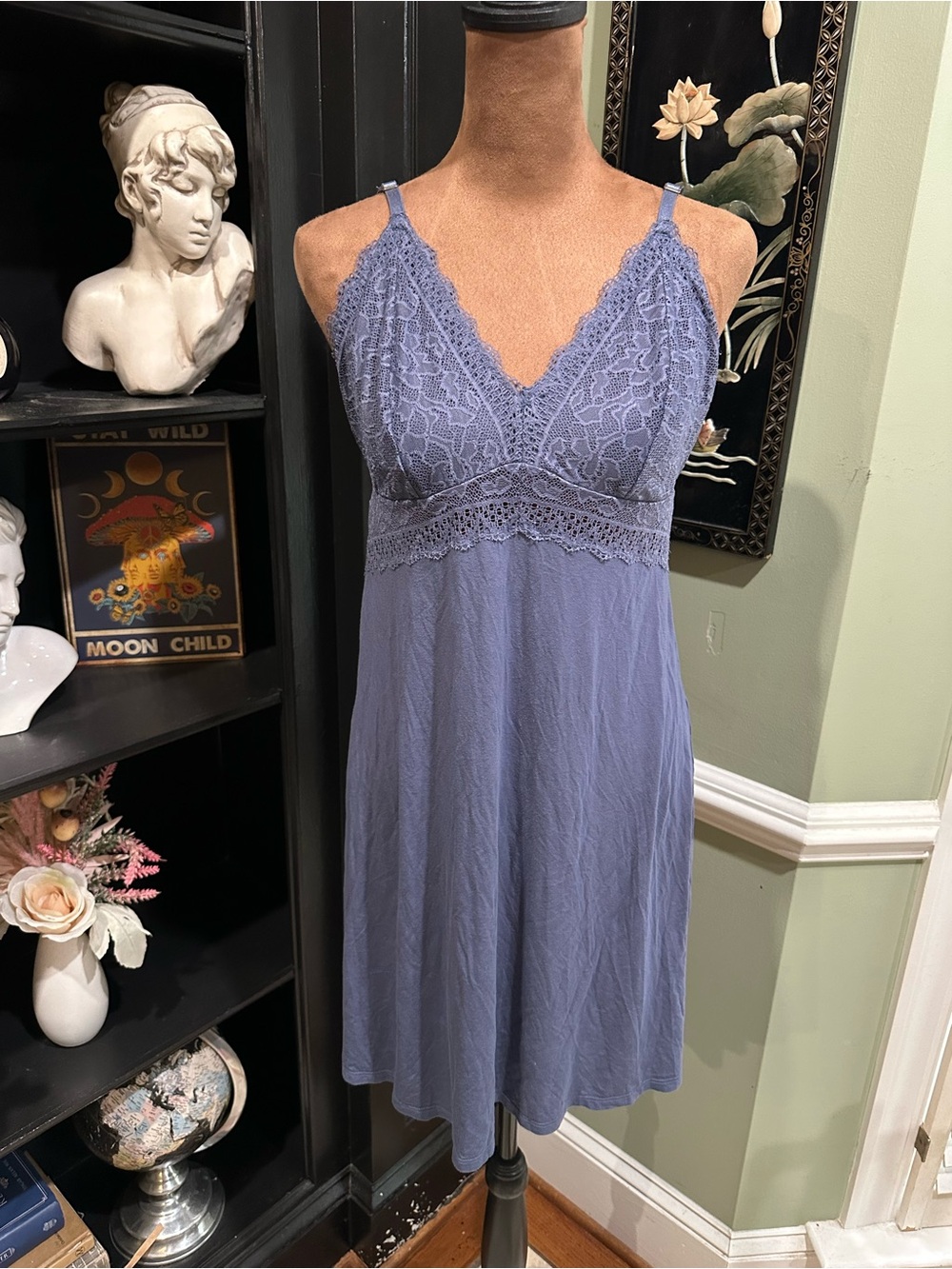 Soma Cool Nights Blue Lace Nightgown – Size Medium